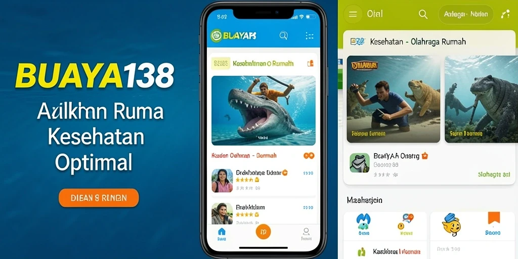 Antarmuka aplikasi BUAYA138 dengan berbagai fitur olahraga rumah.