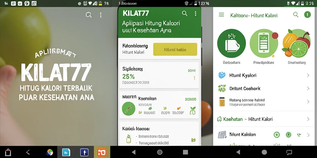 Antarmuka KILAT77 yang sederhana untuk menghitung kalori dengan cepat.