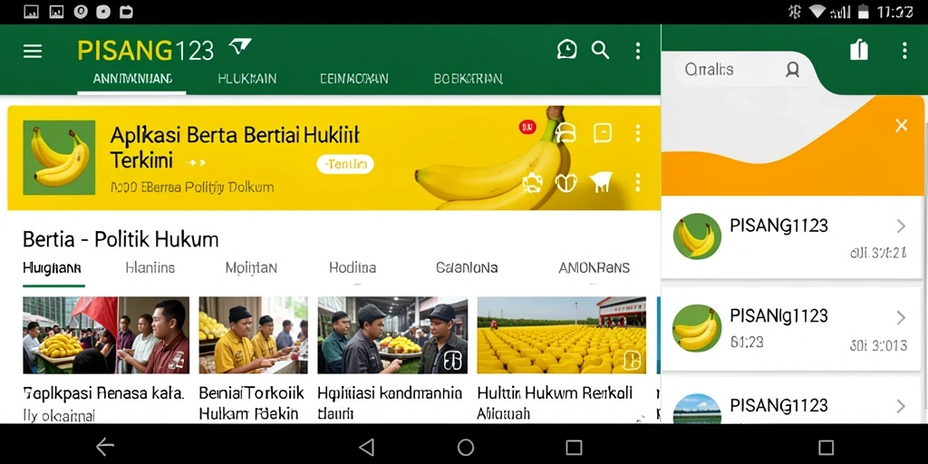 Antarmuka PISANG123 yang menampilkan berita politik hukum terbaru.