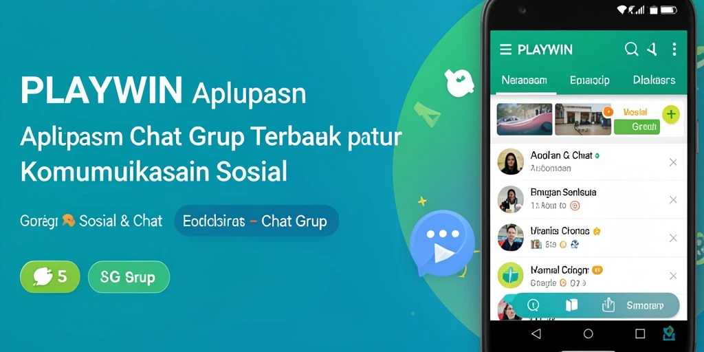 Tampilan antarmuka utama PLAYWIN dengan fungsi Chat Grup yang menarik.