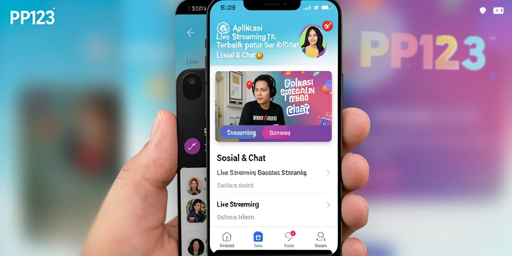 Tampilan antarmuka utama aplikasi PP123 saat Live Streaming.