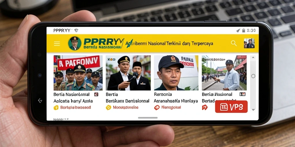 Antarmuka pengguna PPRRYY yang modern dan intuitif untuk berita nasional.
