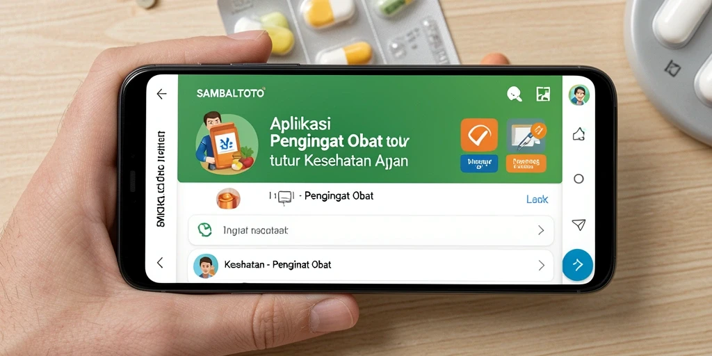 Antarmuka SAMBALTOTO dengan fitur Pengingat Obat yang mudah digunakan.