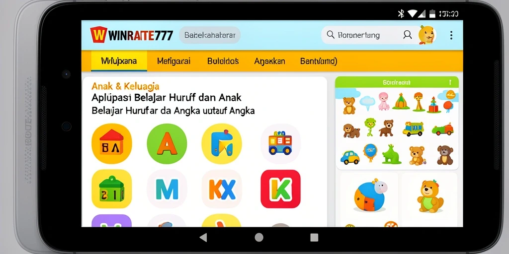 Tampilan antarmuka aplikasi Belajar Huruf Angka yang menarik.