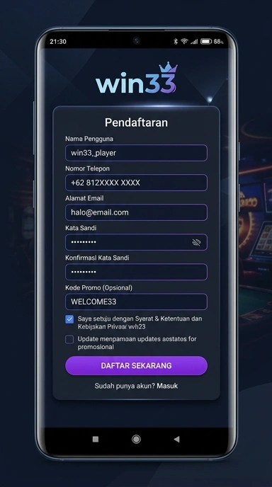 Buat Akun Baru win33 dengan Mudah dan Cepat